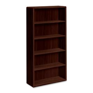 HON Sturdy Bookcase - 36" x 13" x 71" - Particleboard - 5 x Shelf(ves) - Abrasion Resistant, Stain Resistant, Warp Resistant, Stackable - Mahogany