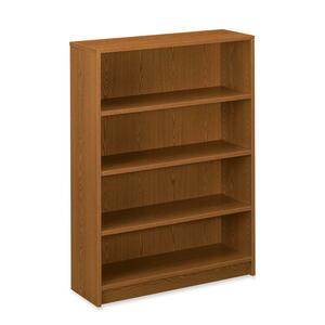 HON 1870 Series Laminate Bookcase - 36" x 11.5" x 49" - Wood, Hardboard, Particleboard - 4 x Shelf(ves) - Stain Resistant, Abrasion Resistant, Leveling Glide - Medium Oak