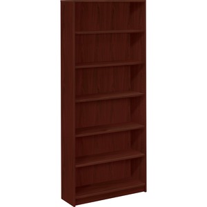 HON 1870 Series Laminate Bookcase - 36" x 11.5" x 84" - Wood, Hardboard, Particleboard - 6 x Shelf(ves) - Abrasion Resistant, Stain Resistant, Leveling Glide - Mahogany