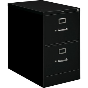 HON 210 Series Locking Vertical Filing Cabinet - 18.25" x 28.5" x 29" - Metal - 2 Drawer(s) - Legal - Security Lock - Black