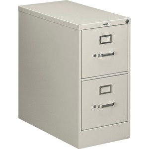 HON 210 Series Locking Vertical Filing Cabinet - 15" x 28.5" x 29" - Metal - 2 Drawer(s) - Letter - Security Lock - Light Gray