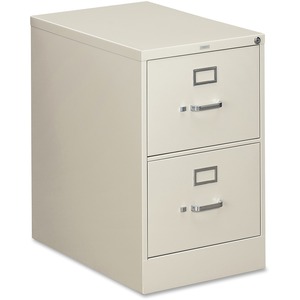 HON 310 Series Vertical File With Lock - 18.25" x 26.5" x 29" - Metal - 2 Drawer(s) - Security Lock, Rust Resistant - Light Gray