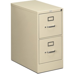 HON 510 Series Vertical File With Lock - 15" x 25" x 29" - Steel - 2 x File Drawer(s) - Letter - Security Lock - Putty