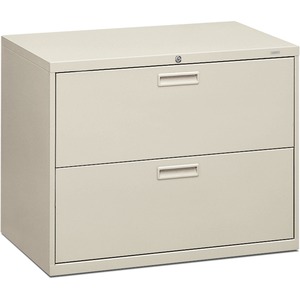 HON 500 Series Lateral File - 36" x 19.25" x 28.37" - Steel - 2 Drawer(s) - Letter - Light Gray