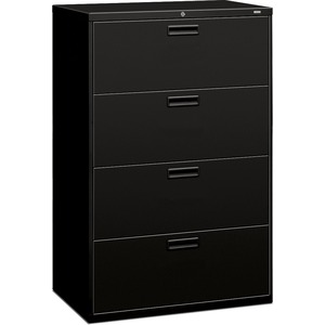 HON 500 Series Lateral File - 36" x 19.25" x 53" - Steel - 4 Drawer(s) - Letter - Black