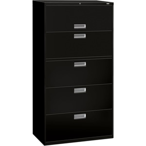 600 Series 5 Drawer 2 Shelf Black Cabinet