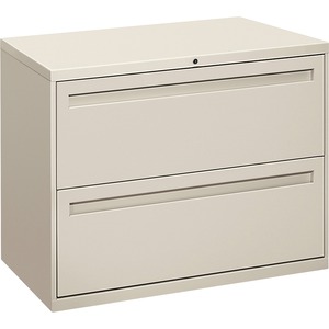 HON 700 Series Lateral File With Lock - 36" x 19.25" x 28.37" - Steel - 2 x File Drawer(s) - Legal, Letter - Interlocking - Light Gray
