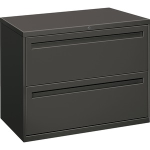 HON 700 Series Lateral File With Lock - 36" x 19.25" x 28.37" - Steel - 2 x File Drawer(s) - Legal, Letter - Interlocking - Charcoal