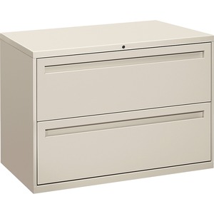 HON 700 Series Lateral File With Lock - 42" x 19.25" x 28.37" - Steel - 2 x File Drawer(s) - Letter, Legal - Interlocking - Light Gray