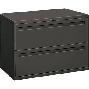 HON 700 Series Lateral File With Lock - 42" x 19.25" x 28.37" - Steel - 2 x File Drawer(s) - Legal, Letter - Interlocking - Charcoal
