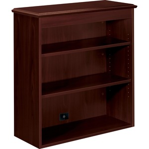 HON 94000 Series Bookcase Hutch - 36" x 14.31" x 37" - 2 x Shelf(ves) - Legal, Letter - Abrasion Resistant, Stain Resistant, Leveling Glide, Security Lock - Mahogany