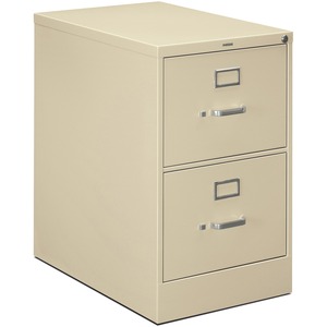 HON H320 Series Vertical File - 18.25" x 26.5" x 29" - Metal, Aluminum - 2 x File Drawer(s) - Legal - Rust Resistant, Security Lock - Putty
