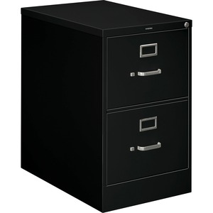 HON H320 Series Vertical File - 18.25" x 26.5" x 29" - Metal, Aluminum - 2 x File Drawer(s) - Legal - Rust Resistant, Security Lock - Black