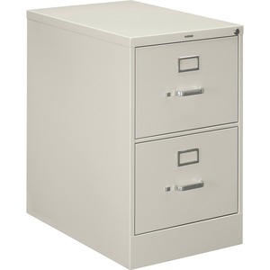 HON H320 Series Vertical File - 18.25" x 26.5" x 29" - Metal, Aluminum - 2 x File Drawer(s) - Legal - Rust Resistant, Security Lock - Light Gray