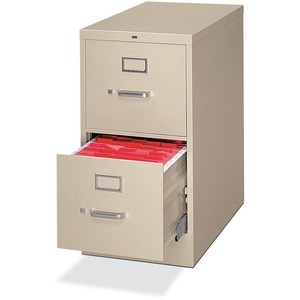 HON H320 Series Vertical File - 15.25" x 26.5" x 29" - Metal - 2 Drawer(s) - Letter - Rust Resistant, Security Lock - Putty