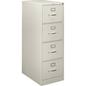 HON H320 Series Vertical File - 18.25" x 26.5" x 52" - Metal - 4 Drawer(s) - Legal - Rust Resistant, Security Lock - Light Gray