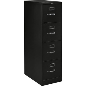 HON H320 Series Vertical File - 52" x 15" x 26.5" - Metal - 4 Drawer(s) - Letter - Black
