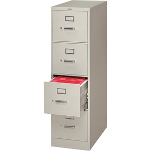 HON H320 Series Vertical File - 52" x 15" x 26.5" - Metal - 4 Drawer(s) - Letter - Light Gray
