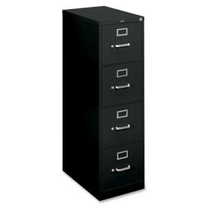 HON 410 Series Vertical File - 15" x 22" x 49" - Steel - 4 Drawer(s) - Letter - Security Lock - Black