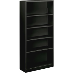 5 Shelf Black Metal Bookcase