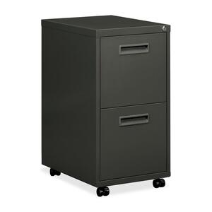 HON 1600 Series File Pedestal - 15" x 20" x 28" - 2 x File Drawer(s) - Letter - Security Lock, Locking Casters - Charcoal