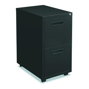 HON 1600 Series File Pedestal - 28" x 15" x 23" - 2 x File Drawer(s) - Security Lock, Locking Casters - Black