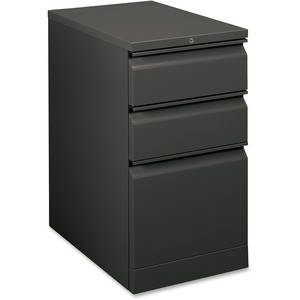 HON Flagship Series Mobile Pedestal File - 2 x Box, 1 x File Drawer(s) - Security Lock - Charcoal