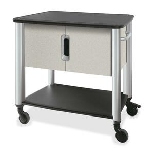 HON Tercero Hospitality Cart - 4 x 4" Caster - Titanium - 38.5" x 27" x 14" - White