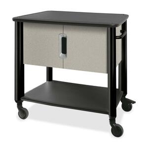 HON Tercero Hospitality Cart - 4 x 4" Caster - Titanium - 38.5" x 27" x 14" - Gray, Black