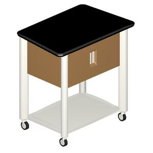 HON Tercero Hospitality Cart - 4 x 4" Caster - Titanium - 38.5" x 27" x 14" - Oak