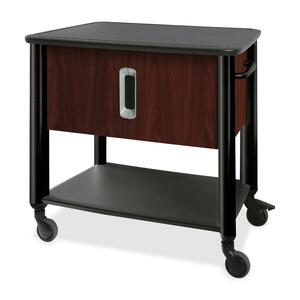 HON Tercero Hospitality Cart - 4 x 4" Caster - Titanium - 38.5" x 27" x 14" - Mahogany, Black