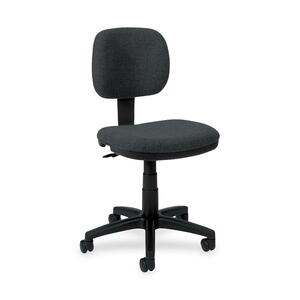 Basyx VL610 Pneumatic Armless Task Chair - Metal Black Frame22" x 22.5" x 37.5" - Polyester Charcoal Seat