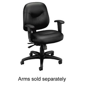 Basyx VL635 Mid-Back High-Performance Task Chair - Black Frame27.5" x 30" x 40" - Leather Black Seat
