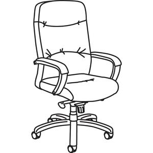 Basyx VL881 Executive High-back Desk Chair - 25" x 25" x 47" - Leather Black Seat
