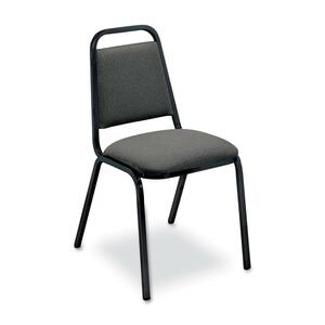 HON 1081 Armless Upholstered stack chair With Square Back - Steel Chrome Frame16" x 16.5" x 33" - Olefin Gray Seat