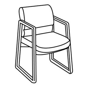 HON 2403 Sled Base Guest Arm Chair - Hardwood Medium Oak Frame24" x 25.5" x 32.5" - Fabric Gray Seat
