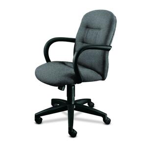 HON Allure 3302 Managerial Mid-Back Chair - Metal Black Frame26" x 28" x 44" - Polyester Lava, Acrylic Lava Seat