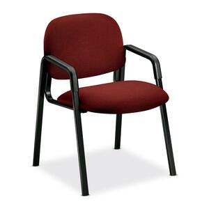 HON Solutions Seating 4003 Side-Arm Guest Chair - Steel Black Frame23.5" x 24.5" x 32" - Olefin Burgundy Seat
