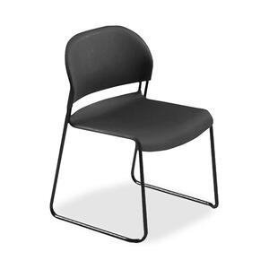 HON GuestStacker 4031 Armless Stackable Guest Chair - Steel Black Frame21" x 21.5" x 31" - Polymer Black Seat