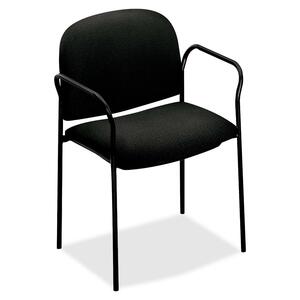 HON 4051 Multipurpose Stacking Chair With Arms - Steel Black Frame23.5" x 23.25" x 31" - Olefin Black Seat