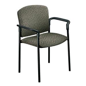 HON Pagoda 4071 Stack Chair With Arms - Steel Black Frame27" x 22.5" x 33" - Polyester Pine, Acrylic Seat