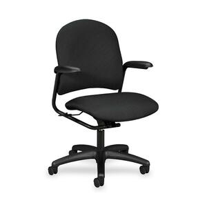 HON Alaris 4221 Managerial Mid-back Chair - Black Frame26" x 26.62" x 41" - Polyester Iron Seat
