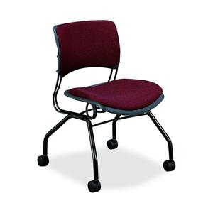 HON Perpetual 4306 Armless Mobile Guest Chair - Steel Frame24.5" x 25.5" x 33" - Acrylic Wild Rose, Polyester Wild Rose Seat