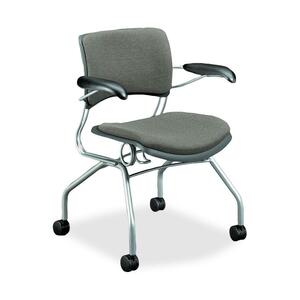 HON Perpetual 4316 Mobile Guest Chair With Arms - Steel Titanium Frame24.5" x 25.5" x 33" - Fabric Lava Seat