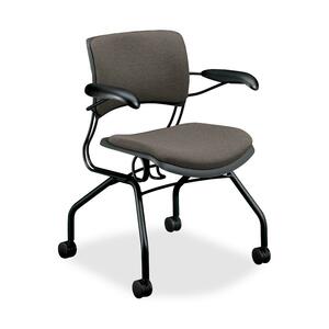HON Perpetual 4316 Mobile Guest Chair With Arms - Steel Black Frame24.5" x 25.5" x 33" - Fabric Lava Seat