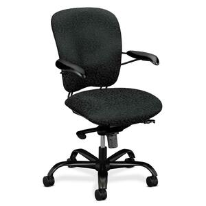 HON Perpetual 4321 Executive Synchro-Tilt Swivel Chair - Steel Frame26" x 40" x 42" - Acrylic Raven, Polyester Raven Seat