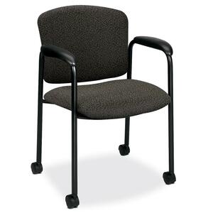 HON Tiempo 4615 Mobile Guest Chair With Casters Steel Black Frame24.75" x 22.5" x 33" - Polyester Iron, Acrylic Iron Seat