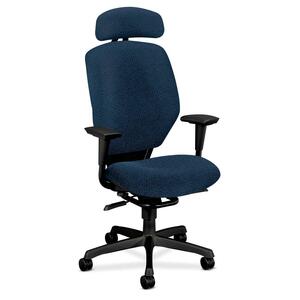 HON Resolution 6211 Executive High-Back Chair - Steel Black Frame28" x 27.5" x 54" - Polyester Navy Blue, Acrylic Navy Blue Seat