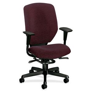 HON Resolution 6212 High-Back Swivel Chairs - Steel Black Frame28" x 27" x 45" - Polyester Claret, Acrylic Claret Seat