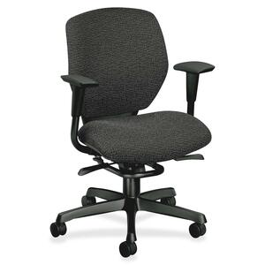 HON Resolution 6213 Mid-Back Swivel Chair - Steel Black Frame28" x 27.5" x 41" - Polyester Iron, Acrylic Iron Seat